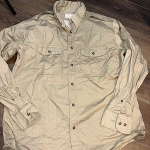 Filson Featherweight Button-Up Shirt Khaki Size Large Safari Outdoor